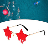 Maxbell Star Shaped Sunglasses Party Ultraviolet Rays Trendy Eyeglasses Girls red