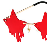 Maxbell Star Shaped Sunglasses Party Ultraviolet Rays Trendy Eyeglasses Girls red