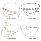 Maxbell Stylish Waist Chain Belt for Women 2 Layer Party Adjustable Pants Chain Belt StyleA Golden