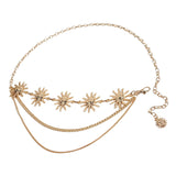 Maxbell Stylish Waist Chain Belt for Women 2 Layer Party Adjustable Pants Chain Belt StyleA Golden