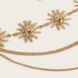 Maxbell Stylish Waist Chain Belt for Women 2 Layer Party Adjustable Pants Chain Belt StyleA Golden