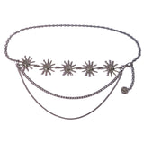 Maxbell Stylish Waist Chain Belt for Women 2 Layer Party Adjustable Pants Chain Belt StyleA Silver