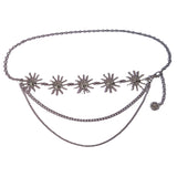 Maxbell Stylish Waist Chain Belt for Women 2 Layer Party Adjustable Pants Chain Belt StyleA Silver