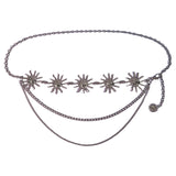 Maxbell Stylish Waist Chain Belt for Women 2 Layer Party Adjustable Pants Chain Belt StyleA Silver