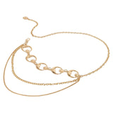 Maxbell Stylish Waist Chain Belt for Women 2 Layer Party Adjustable Pants Chain Belt StyleB Golden