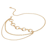 Maxbell Stylish Waist Chain Belt for Women 2 Layer Party Adjustable Pants Chain Belt StyleB Golden