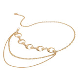 Maxbell Stylish Waist Chain Belt for Women 2 Layer Party Adjustable Pants Chain Belt StyleB Golden