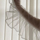 Maxbell Fashion Lace Ruffle Long Gloves Girls Arm Covers Dress up Womens Gloves White