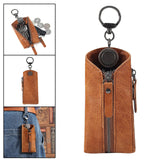 Maxbell PU Leather Waist Key Bag Keychain Case Zipper Closure Purse Multi Function