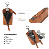 Maxbell PU Leather Waist Key Bag Keychain Case Zipper Closure Purse Multi Function