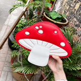 Maxbell PU Leather Mushroom Shape Shoulder Bag Tote for School Ladies Women