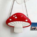 Maxbell PU Leather Mushroom Shape Shoulder Bag Tote for School Ladies Women
