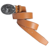 Maxbell Classic PU Leather Belt Strap Waist Belts Waistband Western Cowboy Belt Yellow