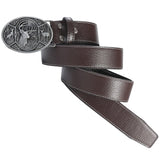 Maxbell Classic PU Leather Belt Strap Waist Belts Waistband Western Cowboy Belt Coffee