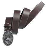 Maxbell Classic PU Leather Belt Strap Waist Belts Waistband Western Cowboy Belt Coffee