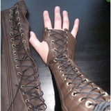 Maxbell Armor Gloves Novelty Cosplay Costume Punk Adult Viking for Halloween brown