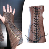 Maxbell Armor Gloves Novelty Cosplay Costume Punk Adult Viking for Halloween brown