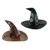 Maxbell Halloween Witches Wizard Hats Wide Brim for Party Halloween Cosplay black