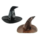 Maxbell Halloween Witches Wizard Hats Wide Brim for Party Halloween Cosplay black