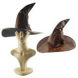 Maxbell Halloween Witches Wizard Hats Wide Brim for Party Halloween Cosplay brown