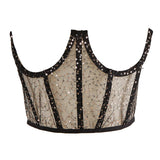 Maxbell Fashion Women Lace up Corset Waist Cincher Wide Belt for Costume Christmas Black