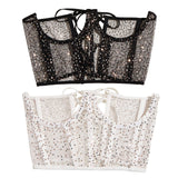Maxbell Fashion Women Lace up Corset Waist Cincher Wide Belt for Costume Christmas Black