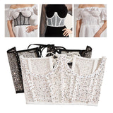Maxbell Fashion Women Lace up Corset Waist Cincher Wide Belt for Costume Christmas Black