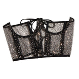 Maxbell Fashion Women Lace up Corset Waist Cincher Wide Belt for Costume Christmas Black