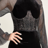 Maxbell Fashion Women Lace up Corset Waist Cincher Wide Belt for Costume Christmas Black