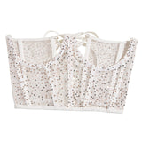 Maxbell Fashion Women Lace up Corset Waist Cincher Wide Belt for Costume Christmas White