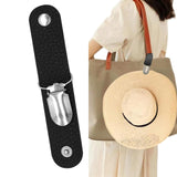 Maxbell PU Leather Hat Clip for Travel Handbag Hat Keeper Outdoor Hiking Kids Black