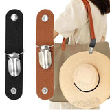 Maxbell PU Leather Hat Clip for Travel Handbag Hat Keeper Outdoor Hiking Kids Black