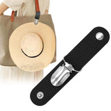 Maxbell PU Leather Hat Clip for Travel Handbag Hat Keeper Outdoor Hiking Kids Black