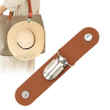 Maxbell PU Leather Hat Clip for Travel Handbag Hat Keeper Outdoor Hiking Kids Brown