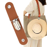 Maxbell PU Leather Hat Clip for Travel Handbag Hat Keeper Outdoor Hiking Kids Brown