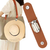 Maxbell PU Leather Hat Clip for Travel Handbag Hat Keeper Outdoor Hiking Kids Brown