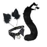 Maxbell Fox Ears Hair Clips Tails Fancy Dress Choker Costume Kits Christmas Cosplay Black