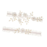 Maxbell 2x Lace Leg Garter Bridal Floral Garters Wedding Garter for Dance