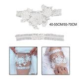 Maxbell 2x Wedding Garter Lace Garter Belt Stretchy Accessories 40cm to 55cm