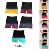 Maxbell Summer Yoga Shorts Elastic Butt Lifting Underwear Sports Shorts for Training Yellow Small
