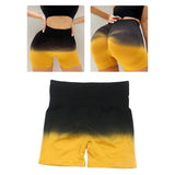 Maxbell Summer Yoga Shorts Elastic Butt Lifting Underwear Sports Shorts for Training Yellow Small