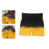 Maxbell Summer Yoga Shorts Elastic Butt Lifting Underwear Sports Shorts for Training Yellow Large