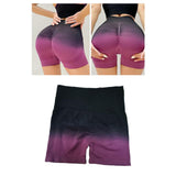 Maxbell Summer Yoga Shorts Elastic Butt Lifting Underwear Sports Shorts for Training Purple Small