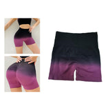 Maxbell Summer Yoga Shorts Elastic Butt Lifting Underwear Sports Shorts for Training Purple Small