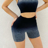 Maxbell Summer Yoga Shorts Elastic Butt Lifting Underwear Sports Shorts for Training Gray Large