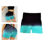 Maxbell Summer Yoga Shorts Elastic Butt Lifting Underwear Sports Shorts for Training Blue Small