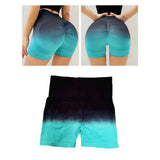 Maxbell Summer Yoga Shorts Elastic Butt Lifting Underwear Sports Shorts for Training Blue Medium