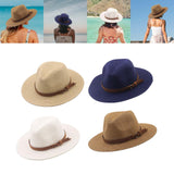 Maxbell Wide Brim Sun Hat Panama Sunhats Straw Hats for Vacation Outdoor Summer Khaki