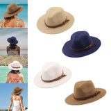 Maxbell Wide Brim Sun Hat Panama Sunhats Straw Hats for Vacation Outdoor Summer Khaki