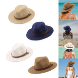 Maxbell Wide Brim Sun Hat Panama Sunhats Straw Hats for Vacation Outdoor Summer Khaki